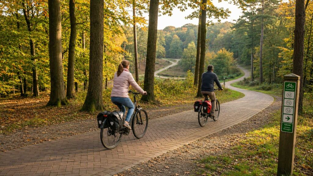 Voorbeeld van een gratis arrangement bij HTW Camperservice, met je eigen fiets het Montferland ontdekken.